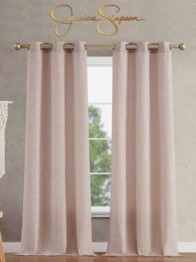 Jessica Simpson Pale Blushy Grommet Window Curtains Set 84x37.5 each